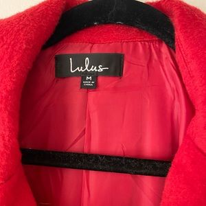 Lulu's Jackets & Coats - Red Brushed Wool Coat Lulu's Jackets & Coats - Red Brushed Wool Coat